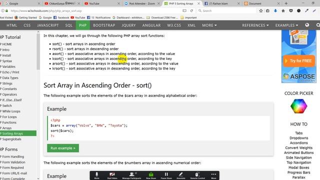 PHP Bangla Tutorial for Beginners Full - PHP Tutorial Part 38 - array ksort