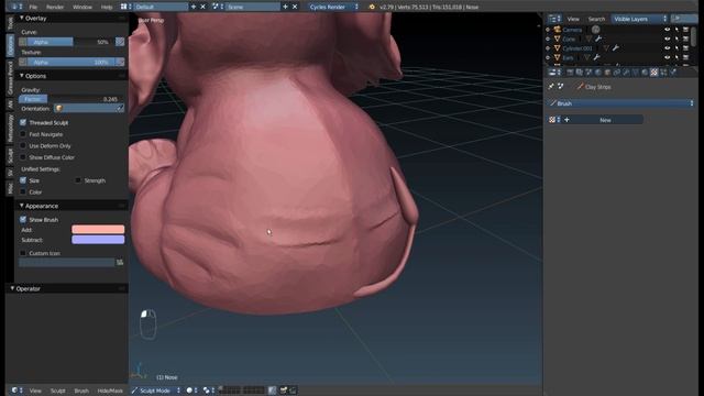 Раздел Options в режиме скульптинга в Blender