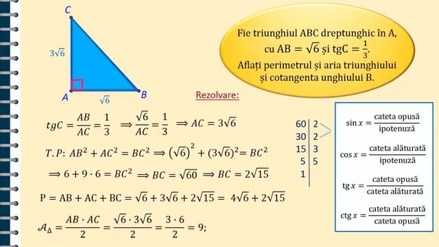 Trigonometrie. Rezolvarea triunghiului dreptunghic | Matera.ro смотреть онлайн