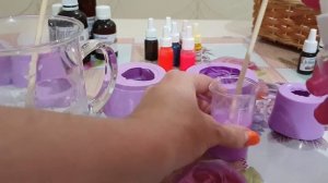 Цветы из мыльной основы. Заливка форм Пион и Роза.