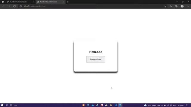 Random HexCode Color Generator | using Html Css & Javascript