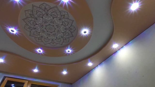 Двухуровневый потолок со скрытой гардиной смотреть онлайн