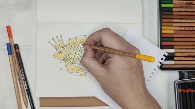 Как рисовать золотую рыбку. How to draw a goldfish.Gold fish.Золотая рыбка.