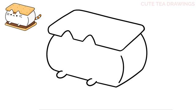 How To Draw Pusheen Cat - S'mores | Cute Easy Step By Step Drawing Tutorial смотреть онлайн
