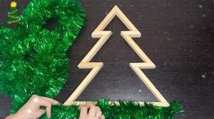 Новогоднее украшение из деревянных реек. Деревянная ёлка.