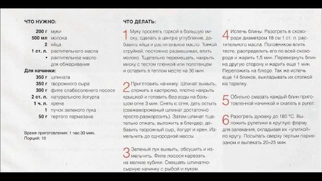 Кулинар-Блинный пирог со шпинатом