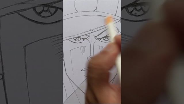 Easy anime sketch | how to draw Jotaro - JoJo' Bizarre | anime boy drawing step by step for beginne