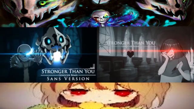 【Undertale】Stronger Than You -Genocide Remix- (Sans and Chara version) Comparation смотреть онлайн