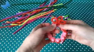 Новогодние украшения из синельной проволоки | Поделки из синельной пушистой проволоки для детей