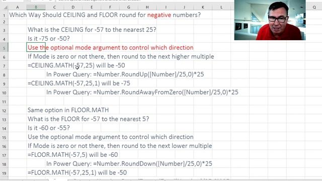 Excel - CEILING or FLOOR Functions in Excel and Power Query - Episode 2395