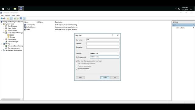 Создание локального пользователя [ Windows Server 2016 ] смотреть онлайн