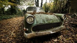 Abandoned Vintage Cars Wallpapers | Creepy Old Rusty Moss Wreck 4k HD