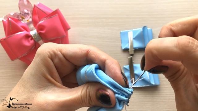 ? Нарядный Бант Канзаши из ленты 4 см своими руками?Мастер Класс / Украшение на Заколку ?