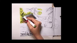 Скетч маркерами (пейзаж)