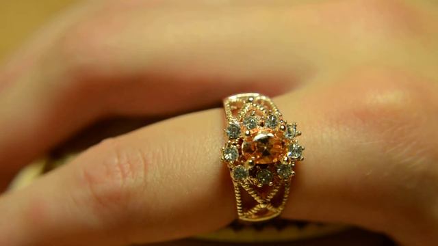 (18K GOLD FILLED) Кольцо с кубическим цирконием. Арт. 010-K смотреть онлайн