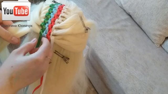 ?Объёмная  коса из 4-х лент/?Braid volume of 4 ribbons