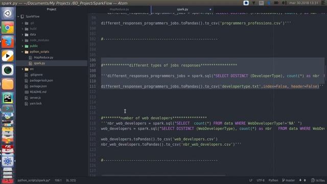 SparkFlow (StackOverflow data analytics project )