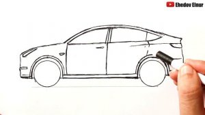 Как нарисовать машину Тесла