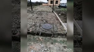 Заливка двора с миксера под вертолёт