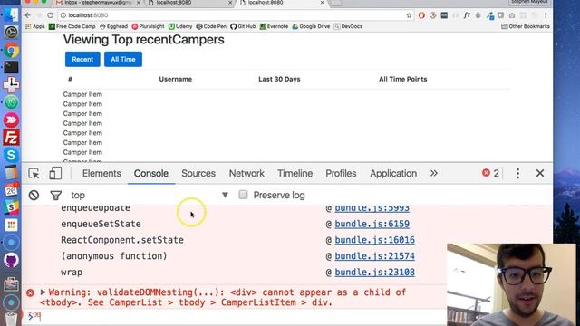 Free Code Camp React Project 2 Camper List Items смотреть онлайн