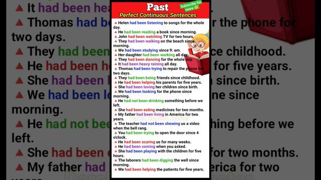 past perfect continuous | past perfect continuous sentences for speaking English practice #viral