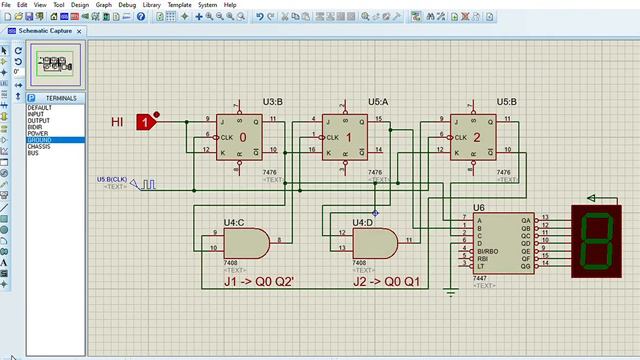 DESIGN COUNTER (0-1-2-3-4-5) USING JK FLIP-FLOP SIMULATION BY PROTEUS смотреть онлайн