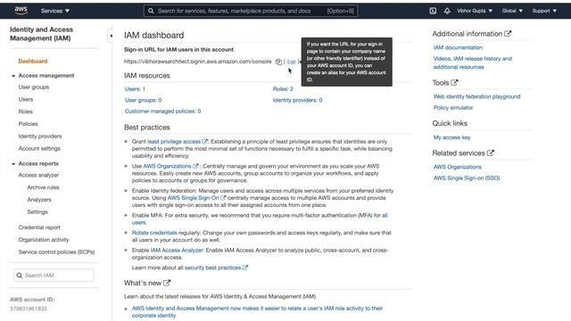 Create an AWS IAM Full Access Admin User and a Developer User Account