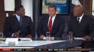 Former NFL player Dennis Harrah appears on Fox 11 Sports Wrap