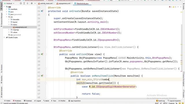 Popup menu and Random Number Generator