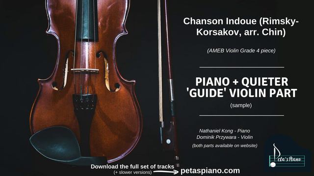 Chanson Indoue (Rimsky-Korsakov, arr. Chin) - Piano + 'Guide' Violin Part (sample) смотреть онлайн