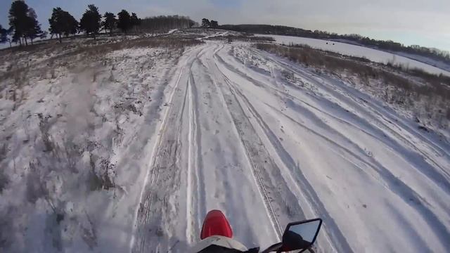 Мото прохват по озеру 02.03.2016 -19° смотреть онлайн