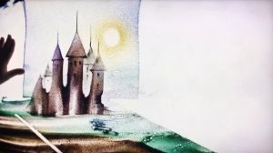 Рисуем песком ЗАМОК / Картина песком на световом столе / Sand art