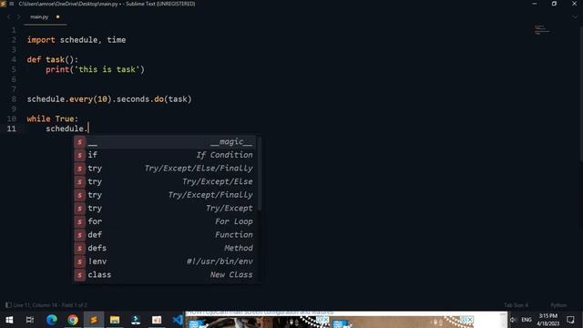 how to run function every 10 seconds in python using schedule