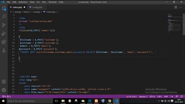 lecture-5 insert data into database | PHP CRUD Operation tutorial in hindi | #PHPcrudoperation