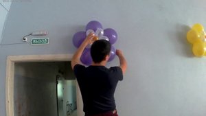 Аэродизайн. Большой цветок из шаров на стену. часть 2