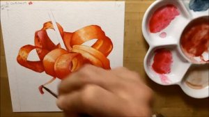 Orange Lily painting // Aquamarker Watercolour Markers time lapse