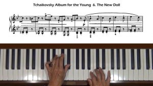 Tchaikovsky Album for the Young 6. The New Doll Piano Tutorial