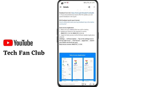 Realme C25s Realme UI 4.0 Android 13 Update/Realme C25s New Update f.09 March 2023 - New Features