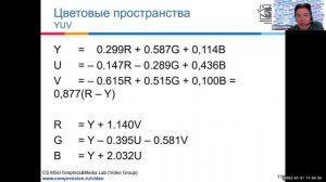 Методы сжатия и передачи медиаданных – лекция 3