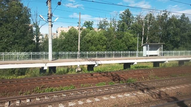 Рыбацкое-Понтонная, из окна электропоезда ЭТ2М-123 смотреть онлайн