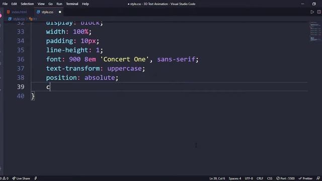 CSS 3D Text Animation Effects || 3D Glowing Text using HTML & CSS