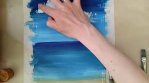 Правополушарное рисование. Рисуем море и ветки пальм.