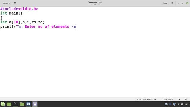 Reversing array without using another array
