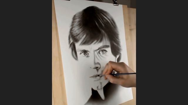 Star Wars - Mark Hamill as Luke Skywalker Dry Brush Drawing by Gergely Kanyog смотреть онлайн