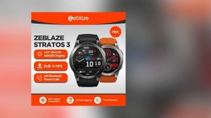 Zeblaze Stratos 3 Premium GPS Smart Watch Ultra HD AMOLED Display Built-in GPS Hi-Fi Bluetooth Phon