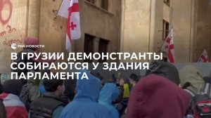 В Грузии демонстранты собираются у здания парламента