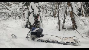 Снегоход снегокат по лесу вдвоём двигатель lifan kp500