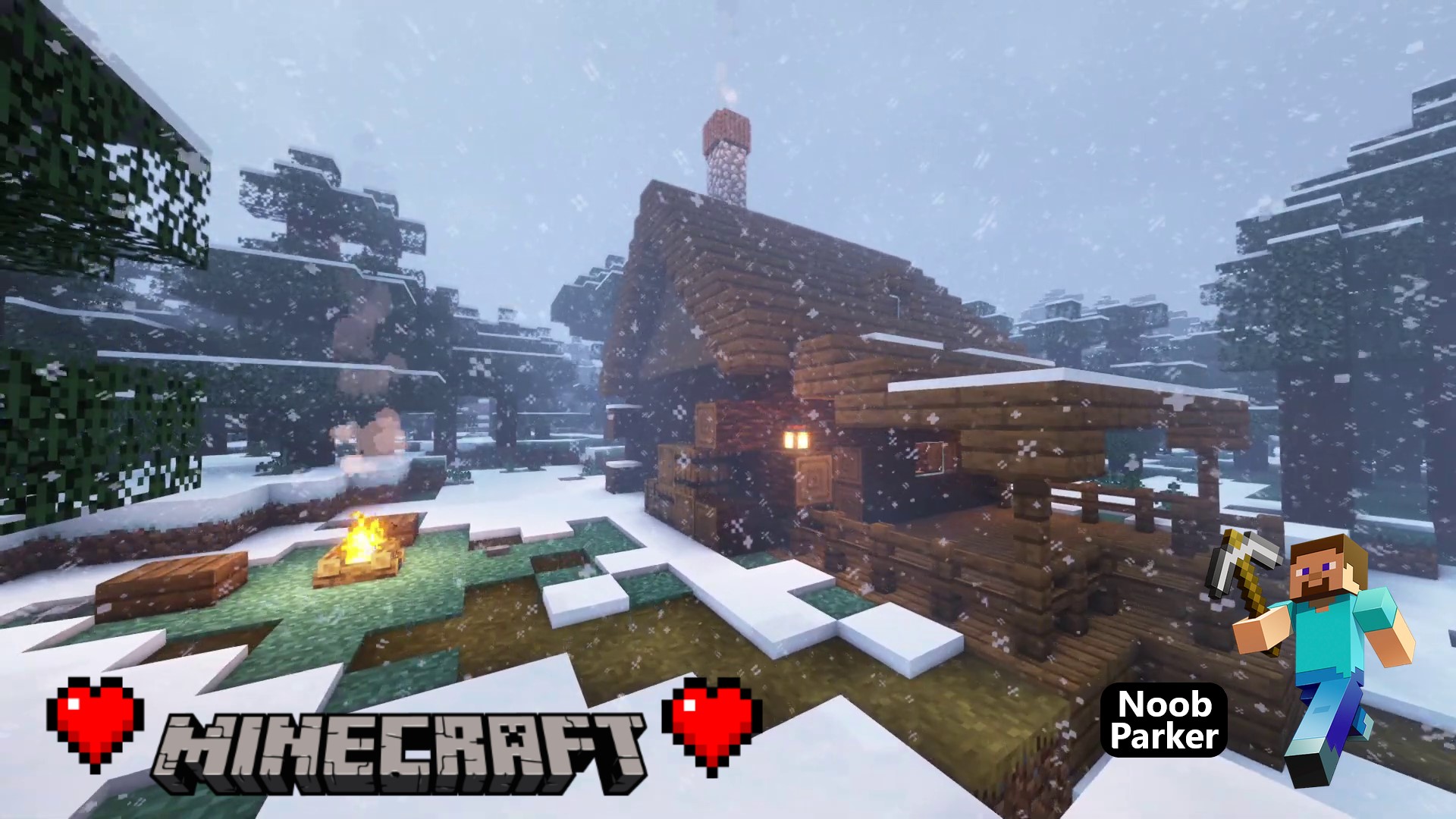 Майнкрафт, расслабляющий геймплей,Снежный Лес Зима, minecraft.