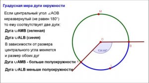 Геометрия 8 класс. Градусная мера дуги окружности