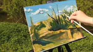 Майский этюд, пейзаж на пленэре в Подмосковье, урок, мастер-класс по живописи маслом.